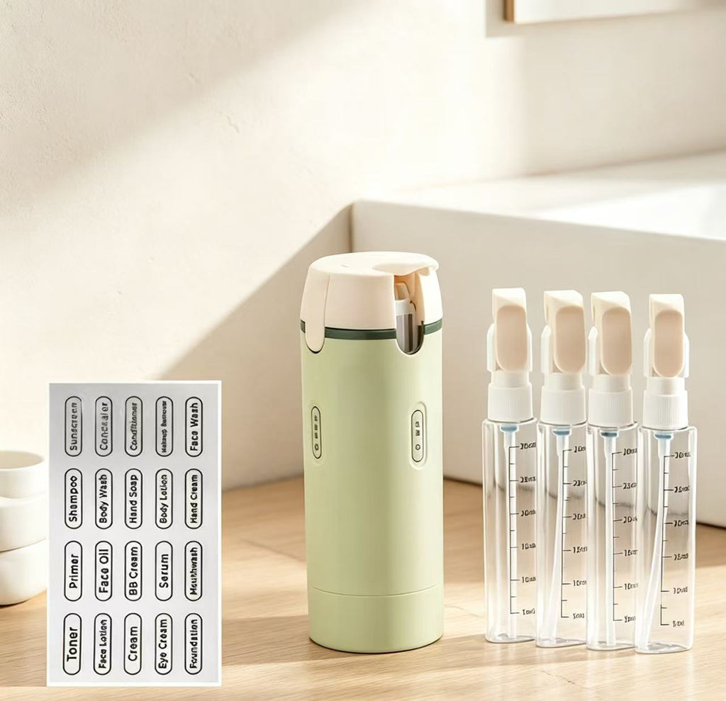 White Shadow 4-in-1 sustainable travel dispenser bottle - main product photo