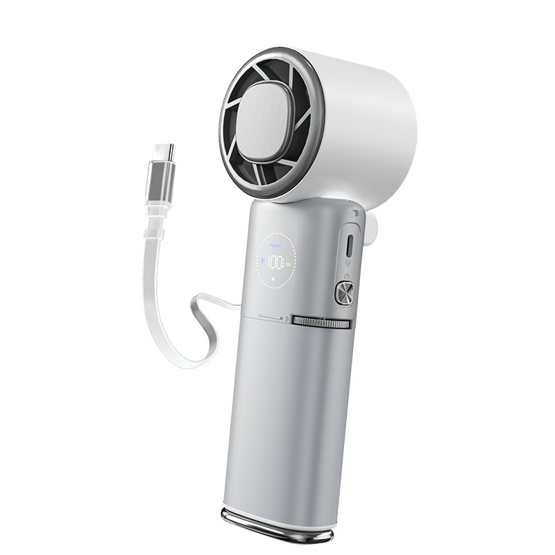 IceBreeze fan 5000mAh battery and USB charging detail