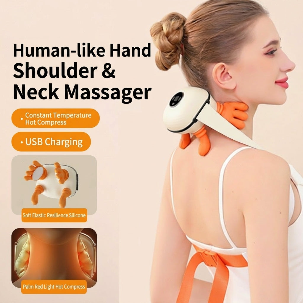 Portable Shiatsu massager for home, office, and car use