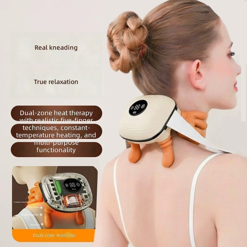 Shiatsu massager adjustable pressure control straps