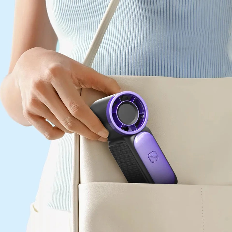 USB rechargeable mini fan charging port detail