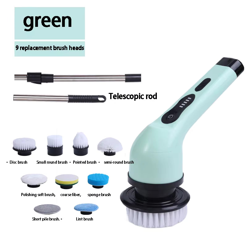 9-in-1 Cordless Electric Cleaning Brush with 9 Brush Heads