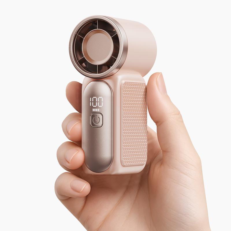 Mini handheld fan packaging and accessories included