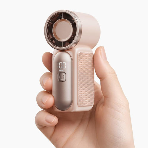 Mini handheld fan packaging and accessories included
